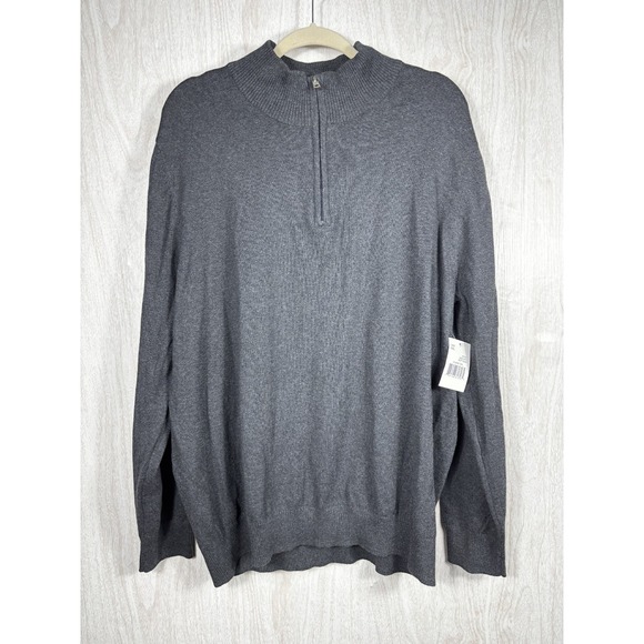 Hawker Rye Other - Hawker Rye Half Zip‎ Sweater Mens XXL Gray Cotton Cashmere NWT Mock Neck